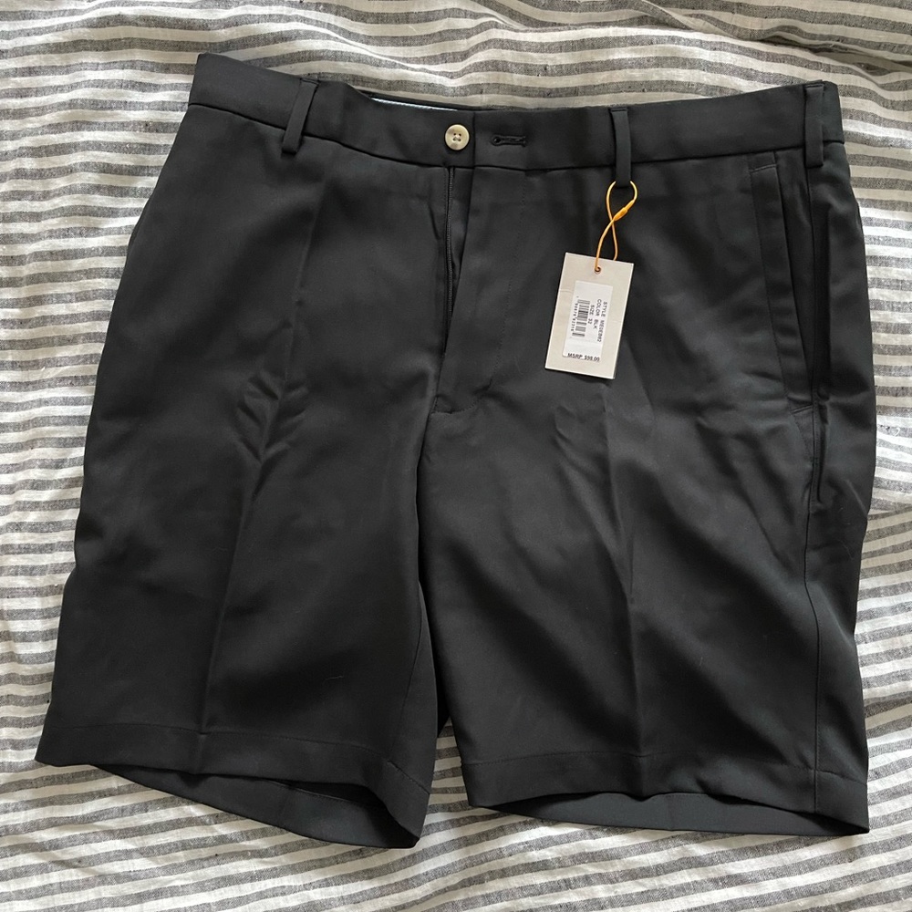 NWT Peter Millar Crown Sport Golf Shorts Black 32
